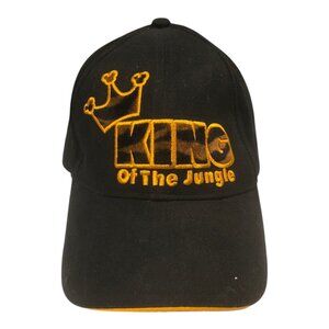 Disneys Animal Kingdom Baseball Cap King Of The Jungle Black Hat Adjustable
